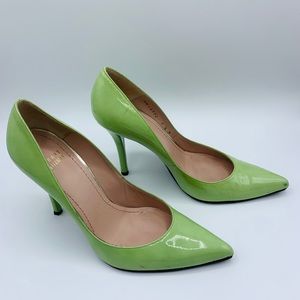 Stuart Weitzman Green Patent Leather Heels Size 7.5